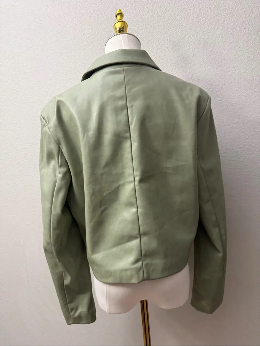 Avec Les Filles Light Green Cropped Blazer Jacket - Women's L - Picture 2 of 3